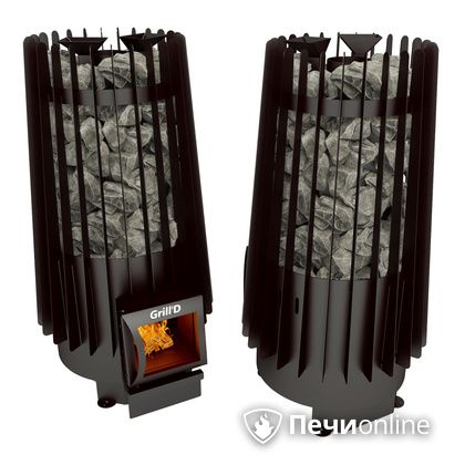 Дровяная печь-каменка GrillD Cometa Vega 180 short black в Качканаре