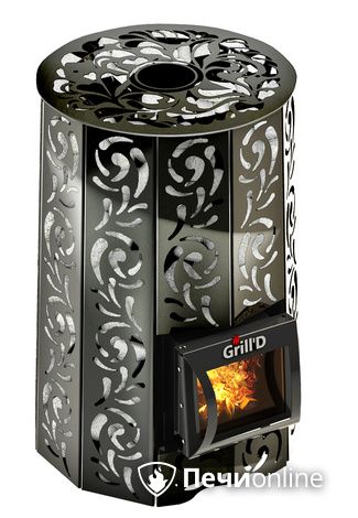Дровяная печь-каменка GrillD Violet short Жадеит 80 в Качканаре