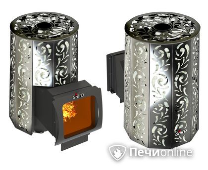 Дровяная печь-каменка GrillD Violet window long Max Жадеит 100 в Качканаре