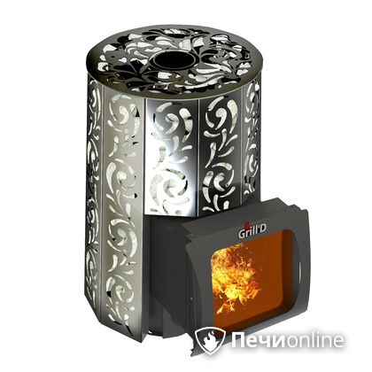 Дровяная печь-каменка GrillD Violet window short Max Жадеит 80 в Качканаре