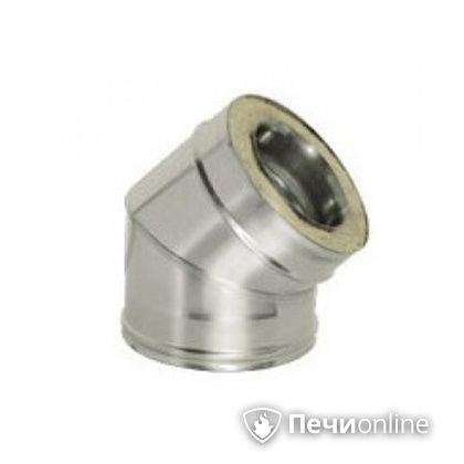 Дымоход Дымок Колено 45° с изоляцией 0.5 мм. OТFR45 150/230 в Качканаре