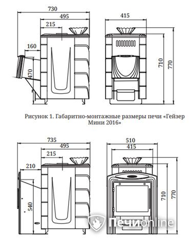 Дровяная банная печь TMF Гейзер Мини 2016 Carbon ДН КТК ЗК антрацит в Качканаре