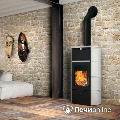 Печь-камин Edilkamin Flamma 24 kw V.A. Bianco Panna с Т/О в Качканаре