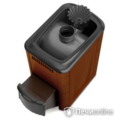 Дровяная банная печь TMF Ангара 2012 Carbon с закрытой каменкой дверь антрацит терракота в Качканаре