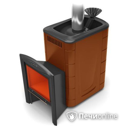 Дровяная банная печь TMF Гейзер 2014 Inox Витра  Терракота в Качканаре
