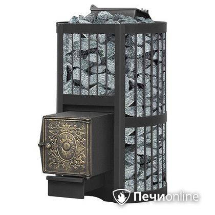 Дровяная банная печь Везувий Ураган Стандарт 22 (ДТ-4) с закрытой каменкой чугун в Качканаре